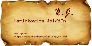 Marinkovics Jolán névjegykártya