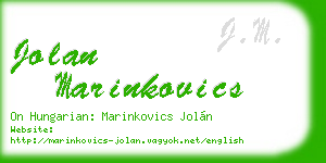 jolan marinkovics business card