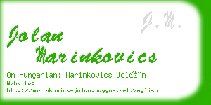 jolan marinkovics business card
